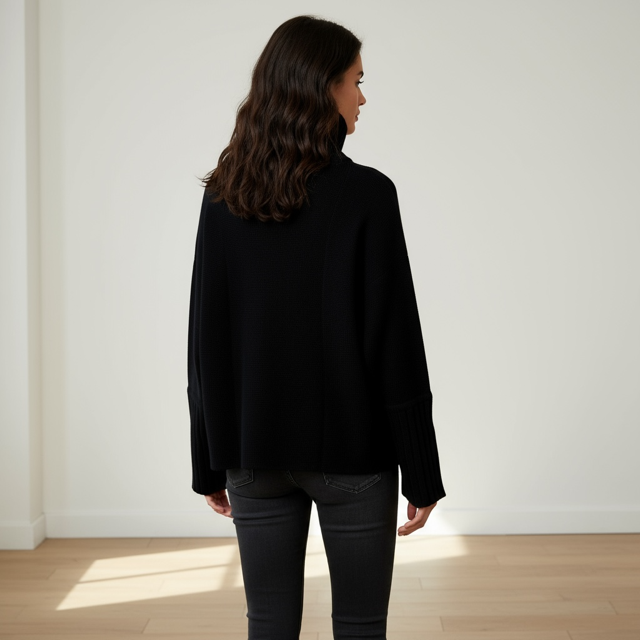 Women's Ribbed Funnel Neck Zip Cardigan –