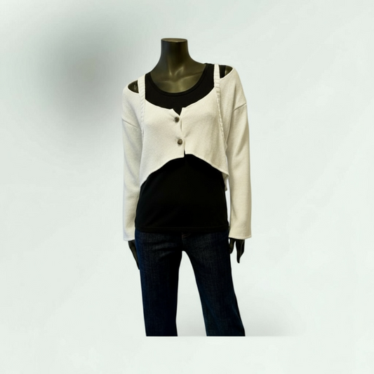 Cropped Knit Cardigan- Enskide-Lunatisme