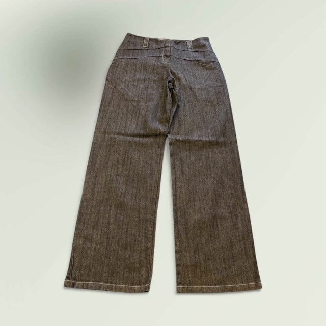 Women's High-Waisted Wide-Leg Jeans – Raw-Look Denim HB014