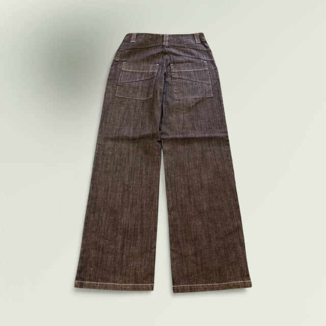 Women's High-Waisted Wide-Leg Jeans – Raw-Look Denim HB014