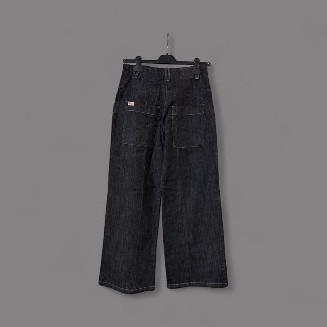 High-Waisted Wide-Leg Dark Denim Jeans