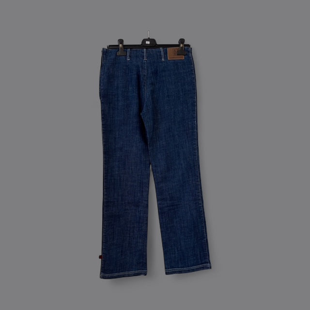 Classic Straight-Leg Dark Blue Denim Jeans