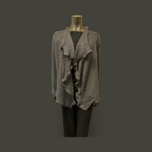 MOHAIR OPEN EDGE CARDIGAN WITH FRILLY BORDER AND TIE -STYLE NO. GRANIT 501