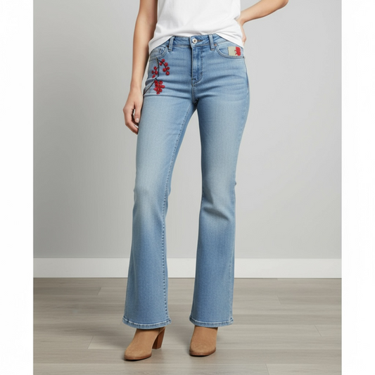 Hand Painted jeans - Cherry branch