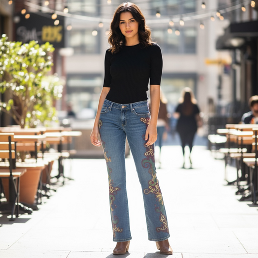 Hand Painted Jeans- Abstract Painting