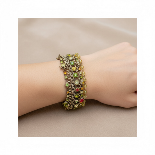 Multi Coloured Rhinestone Bracelet