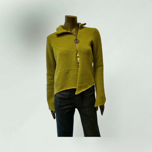 Asymmetric Zip Cardigan-Cham- Lunatisme