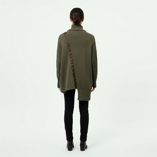 Back view zipped cradigan