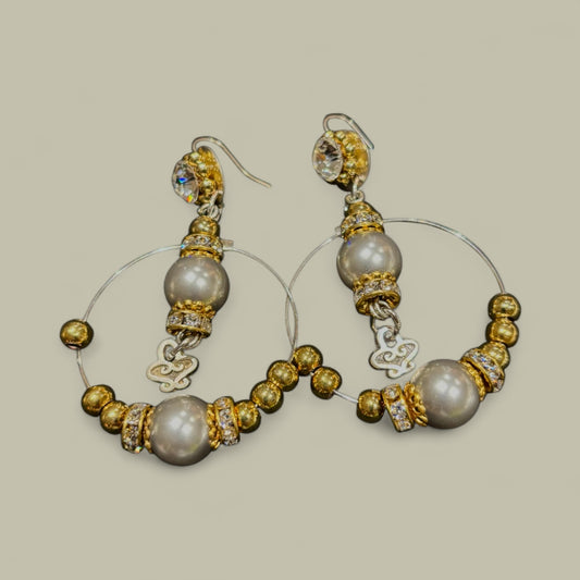 Dangly Hoop Earrings with coloured beads