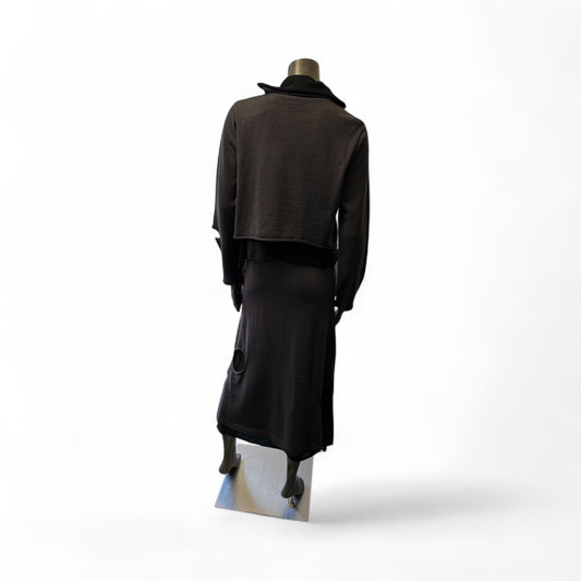 Blue black layered cardigan