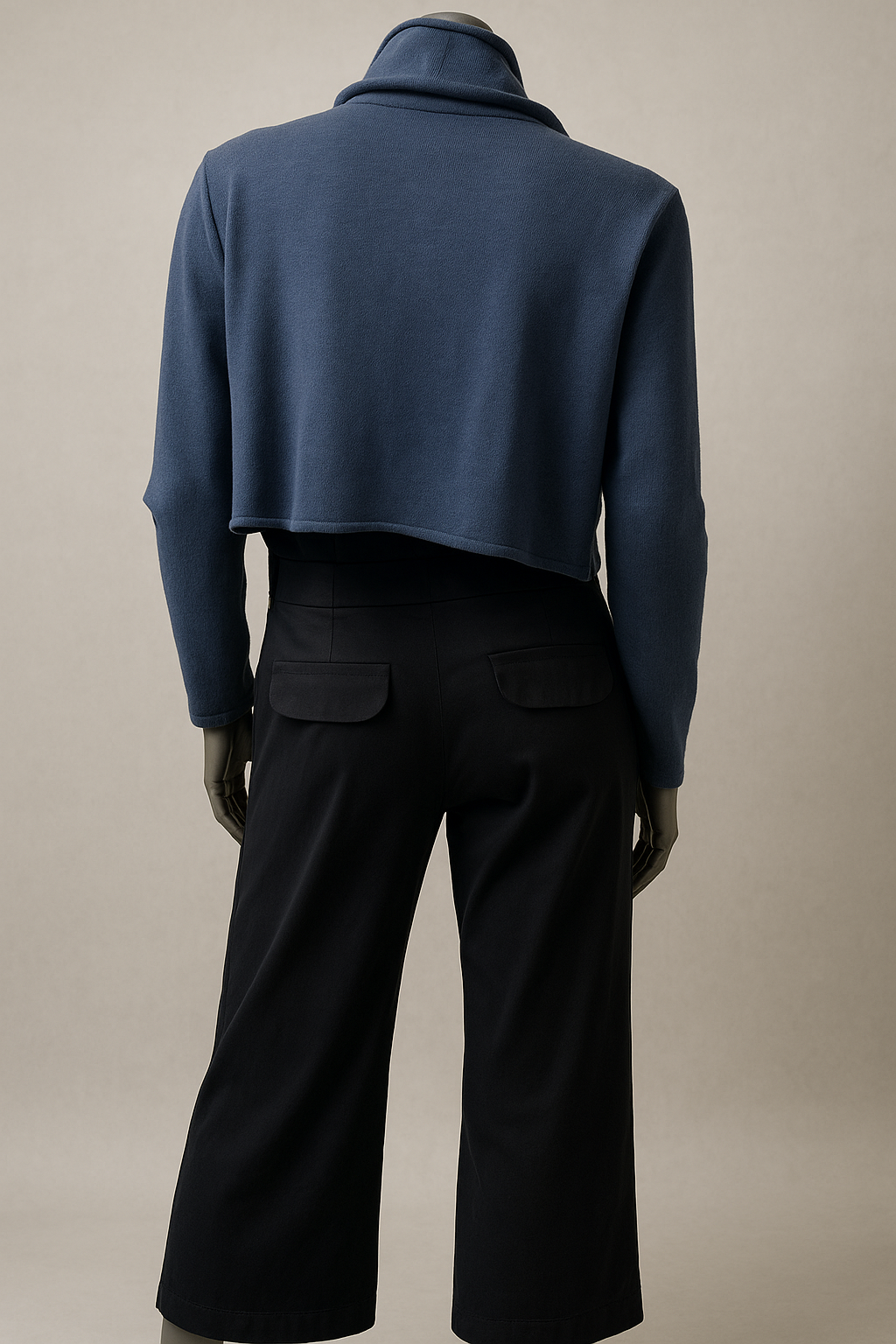 Two tone Blue black layered cardigan