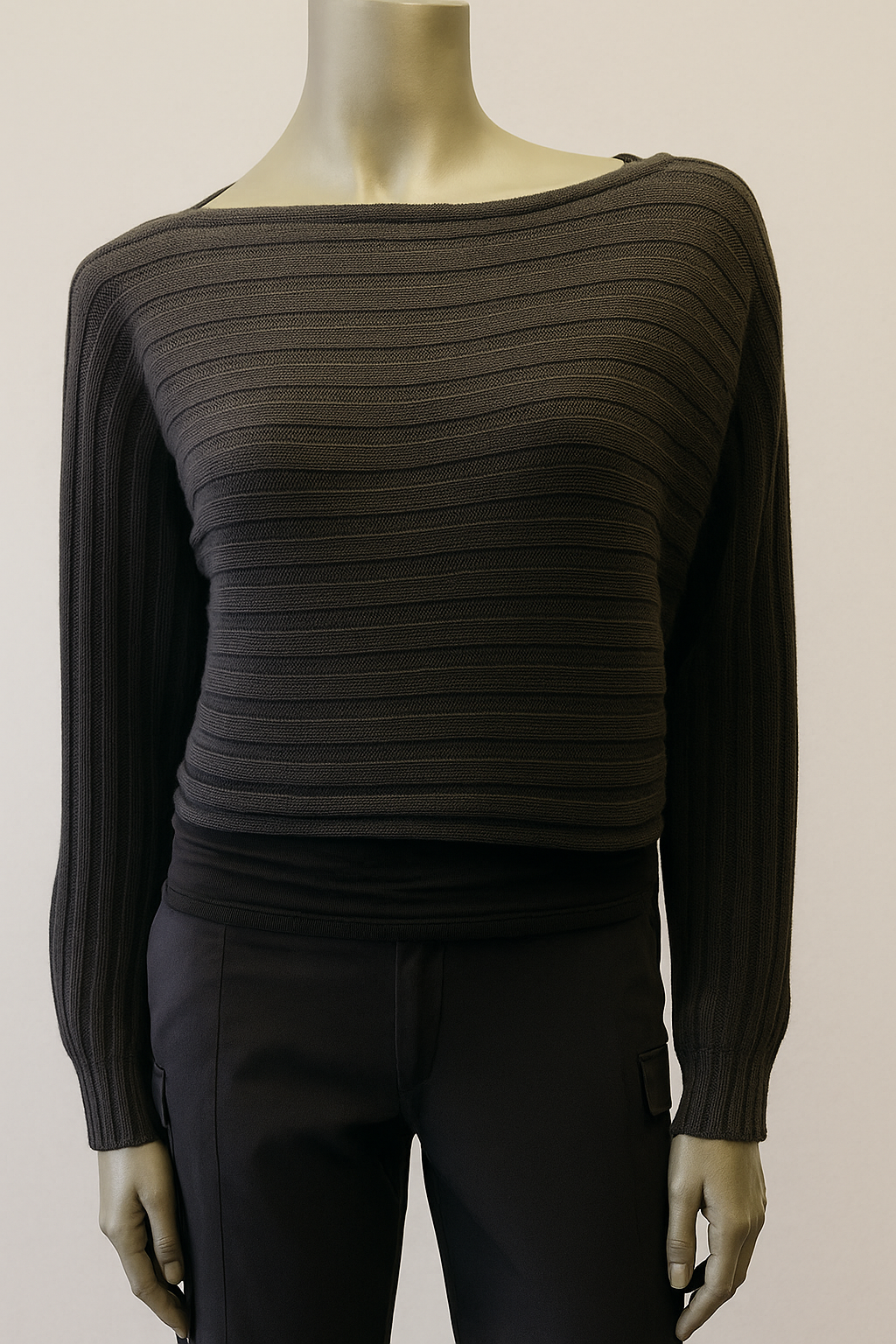 wide Ribbed boxy cropped Sweater