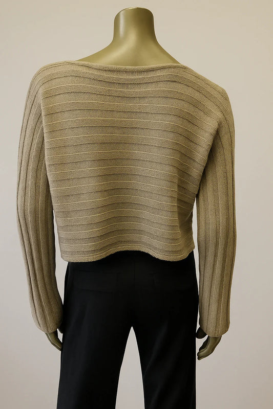 wide Ribbed boxy cropped Sweater Style no.boss 35 - Extravagance Fashion