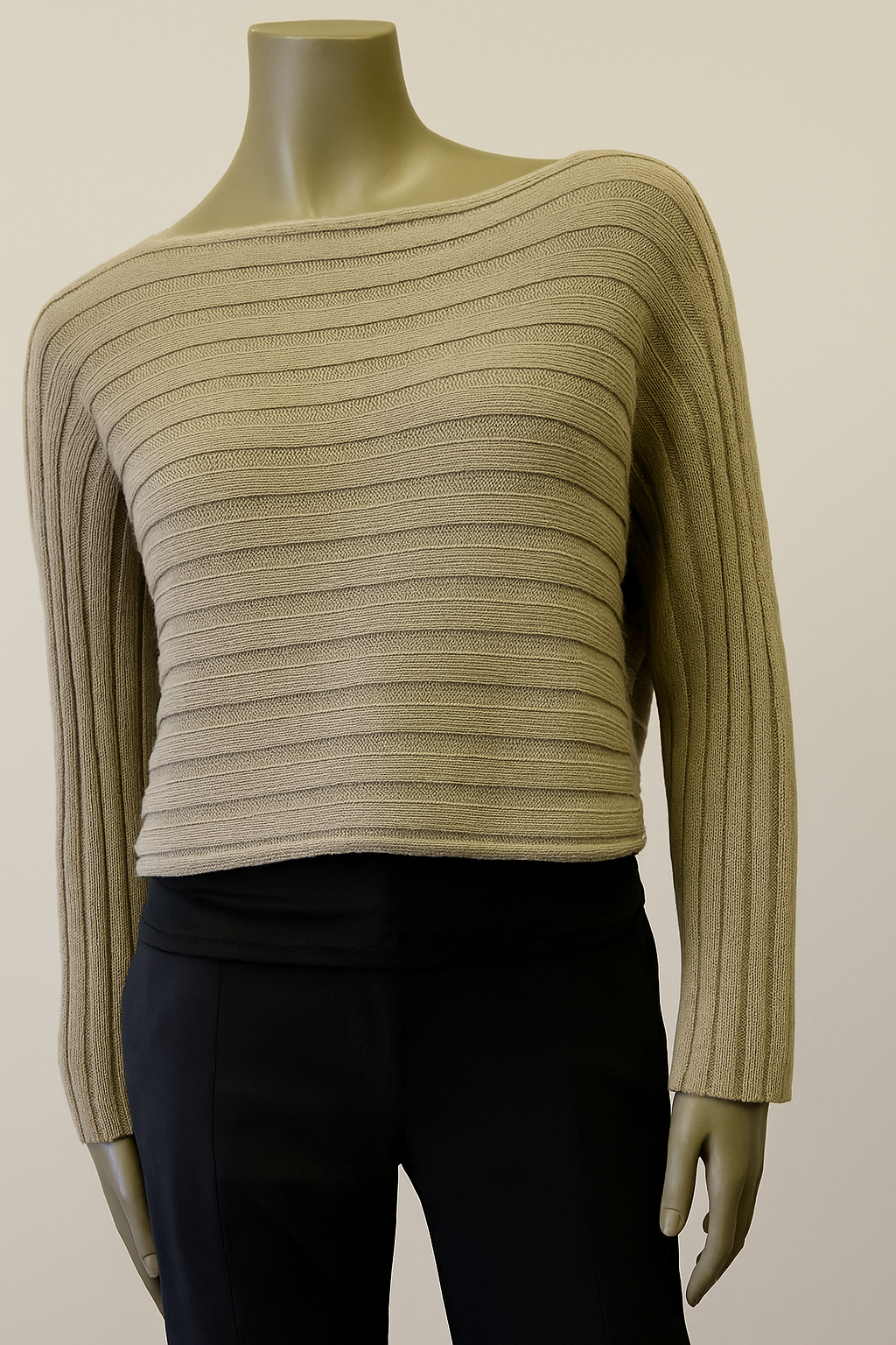 wide Ribbed boxy cropped Sweater