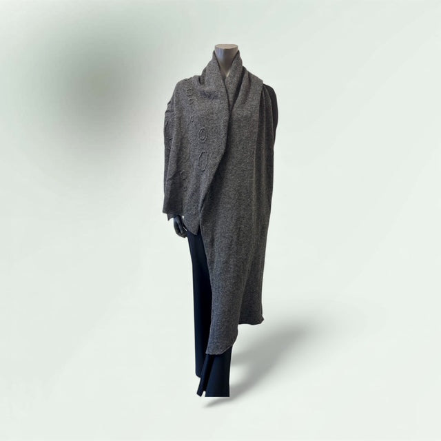 Showing the Grey embossed Scarf