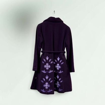 Embroided Purple wool Coat