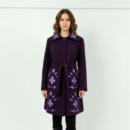 Luxurious Purple Embroided Coat