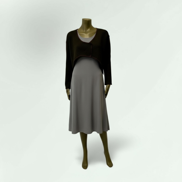 Cropped Asymmetric Knit Cardigan- Varang- Lunatisme