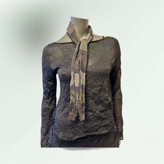 Viscose Nylon Shear Checked Scarf