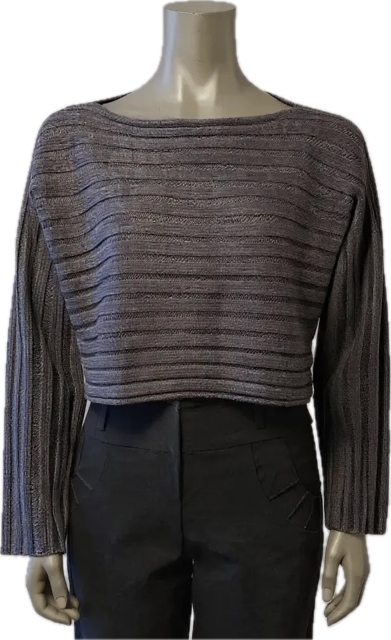 wide Ribbed boxy cropped Sweater Style no.boss 35