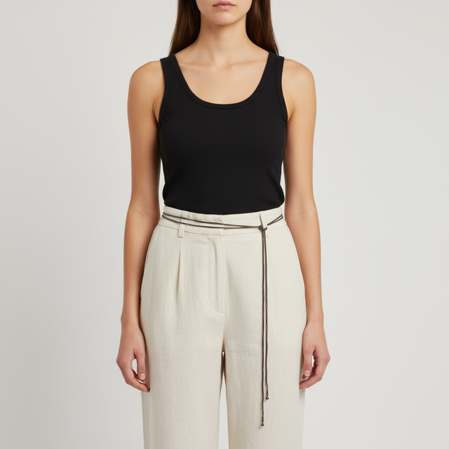 Thin metal rope chain with bead on the ende , can be worn as belt or a necklace