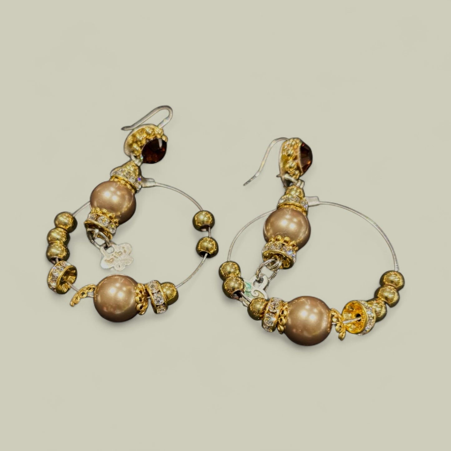 Dangly Hoop Earrings with coloured beads