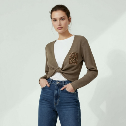 Women's Twist-Front Knot Cardigan Klussi-Lunatisme