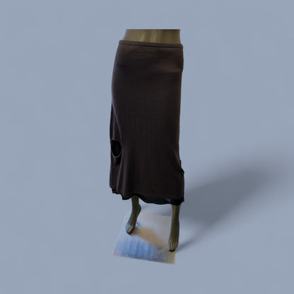 Contemporary Brown/Black Knit Maxi Skirt
