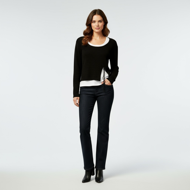 Women's Relaxed Knit Sweater with Side Tie Detail-Filicina- Lunatisme
