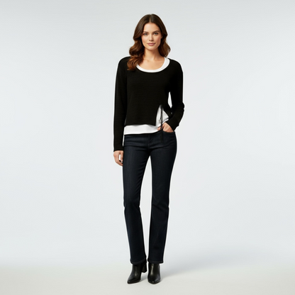 Women's Relaxed Knit Sweater with Side Tie Detail-Filicina- Lunatisme