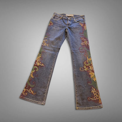 Hand Painted Jeans- Abstract Painting