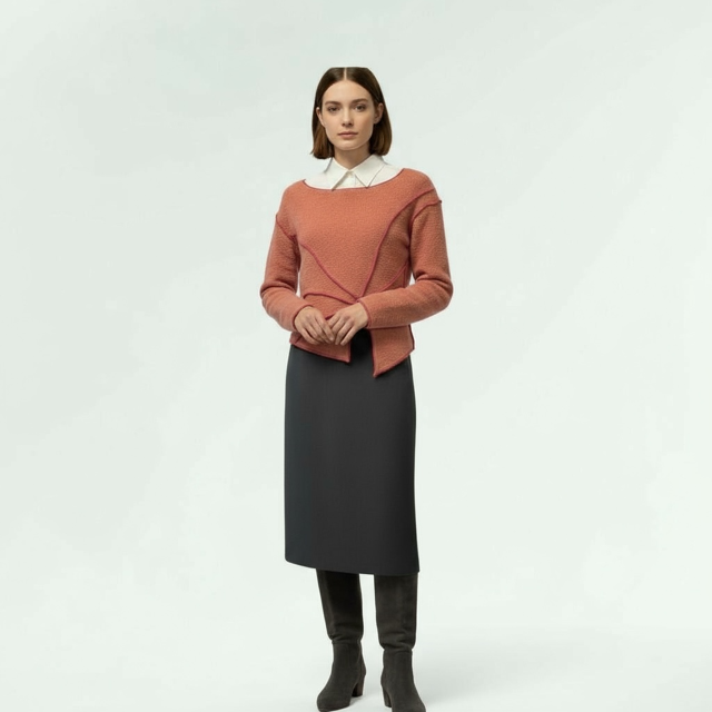 Asymetric Pink Sweater 