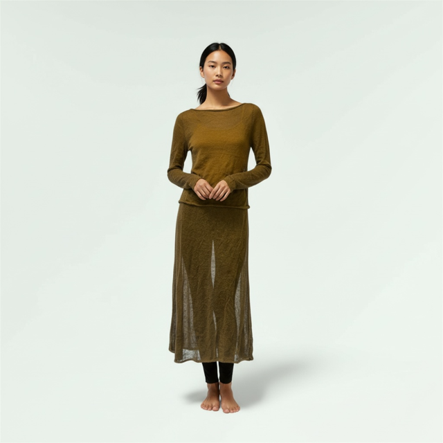 Silouette of the Shear Sweater and skirt