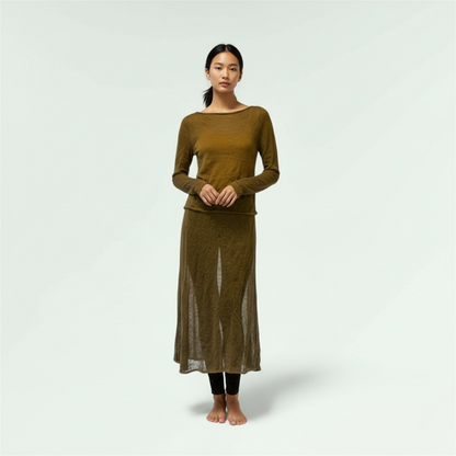 Silouette of the Shear Sweater and skirt