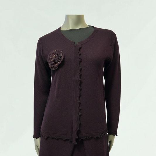 Burgandy Frill Detail Cardi