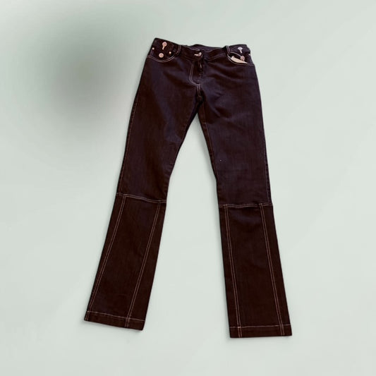 Women's Classic Black Straight-Leg Jeans style No. CC106 DSC