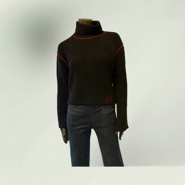 Contemporary Turtle Neck Sweater with back Slit- Grantha-Lunatisme