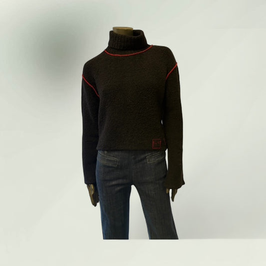Contemporary Turtle Neck Sweater with back Slit- Grantha-Lunatisme