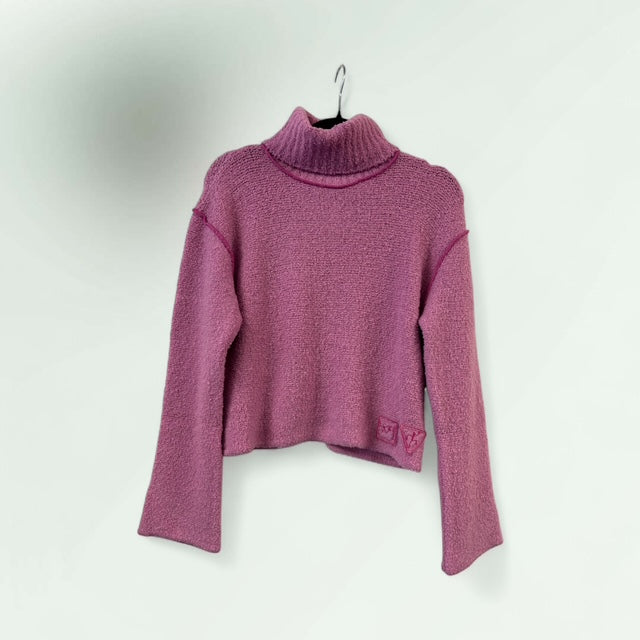 Contemporary Turtle Neck Sweater with back Slit- Grantha-Lunatisme