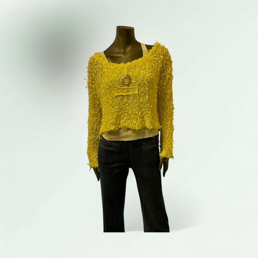 Textured Fringe Knit Sweater-Dionea - Lunatisme