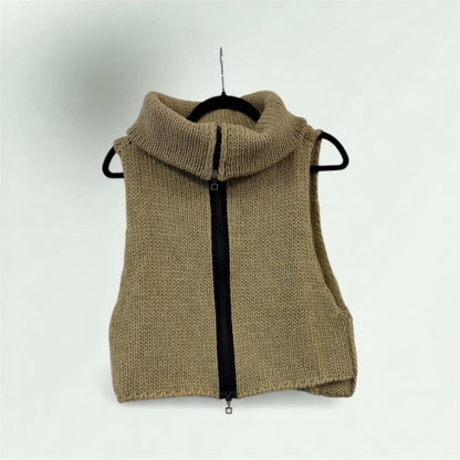 Cropped Mohair Zipped Gilet style 1216