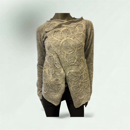 Asymmetric Edge to Edge Cardigan in Mohair and Viscose style 1865