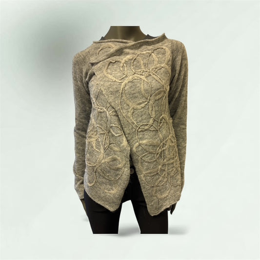 Asymmetric Edge to Edge Cardigan in Mohair and Viscose style 1865