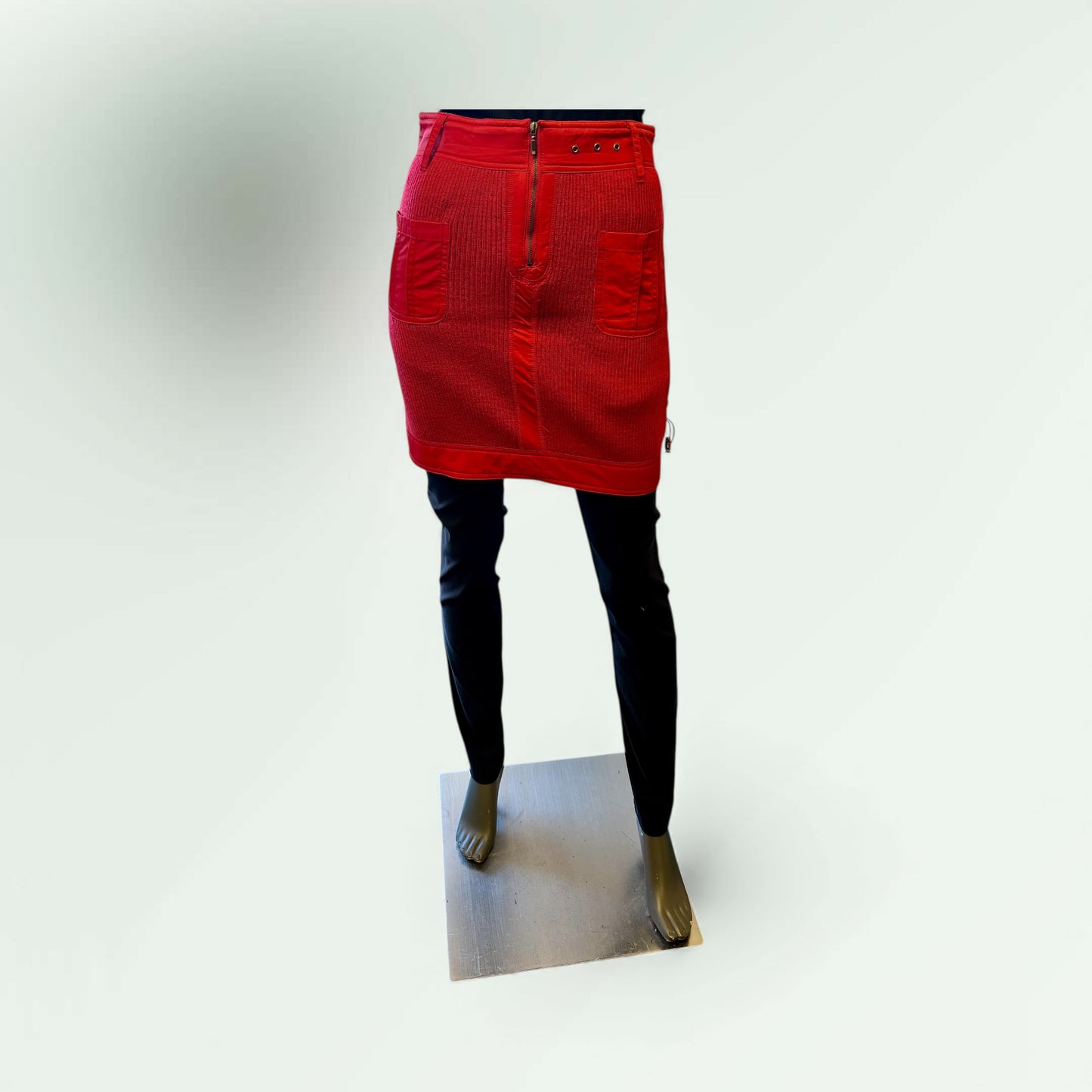 Short Ribbed  Skirt with patchwork Style Capri 08 - Extravagance Fashion 