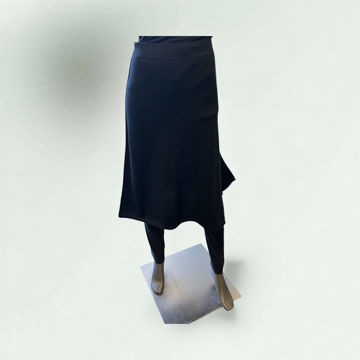 Assymetric Black mid  length Skirt