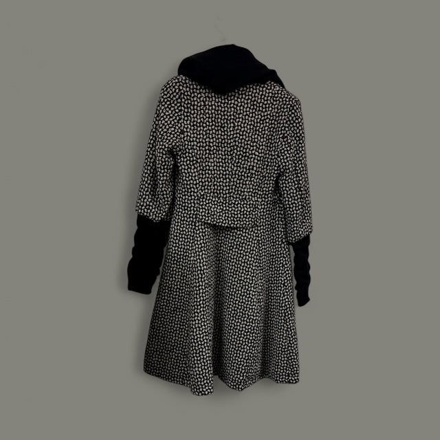 Elegant Houndstooth Flare Wool Coat STYLE HC015/WLG