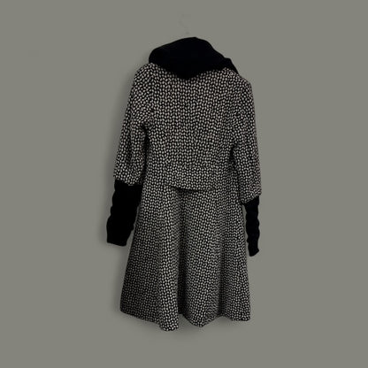 Elegant Houndstooth Flare Wool Coat STYLE HC015/WLG