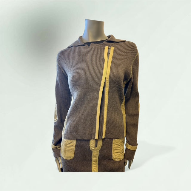 Zip Front patchwork Jacket