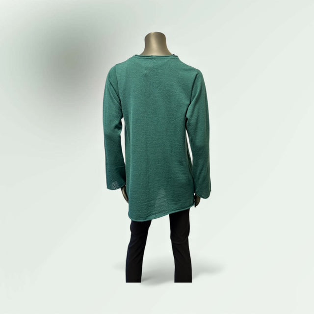 Back view of the Teal Sweater