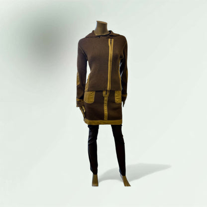 Patchwork Jacket worn zipped up